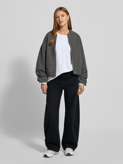 MANGO Barrel Fit Jeans mit Eingrifftaschen Modell 'CHARLOT' Anthrazit 1