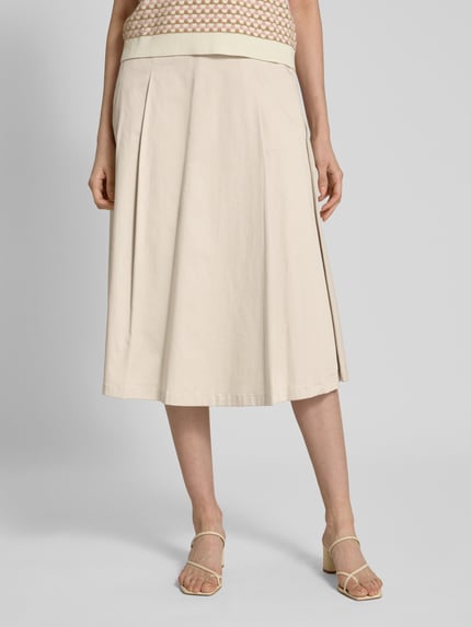 s.Oliver BLACK LABEL Ausgestellter Midi-Rock mit Bundfalten Sand 4