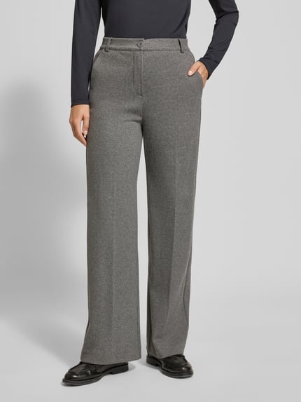 Weekend Max Mara Straight Leg Hose mit Baumwoll-Anteil Modell 'ZELOTA' Mittelgrau Melange 4