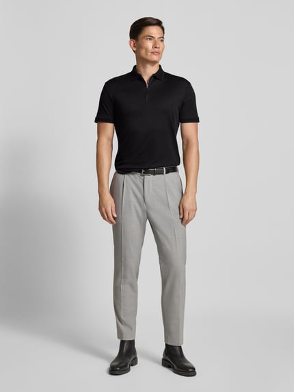Selected Regular fit poloshirt van katoenmix, model 'FAVE' Zwart - 1