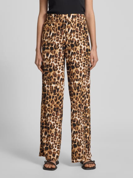 Christian Berg Woman Wide leg stoffen broek met bandplooien Zwart - 4
