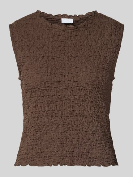 Top mit Strukturmuster und Rundhalsausschnitt Shop The Look MANNEQUINE