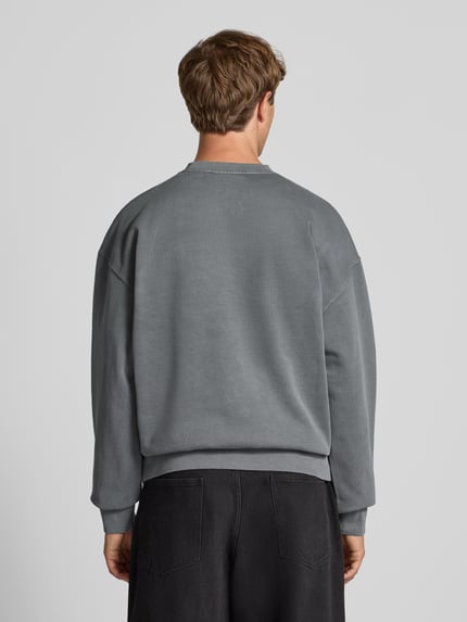 PEGADOR Oversized Sweatshirt mit Label-Stitching Mittelgrau 5