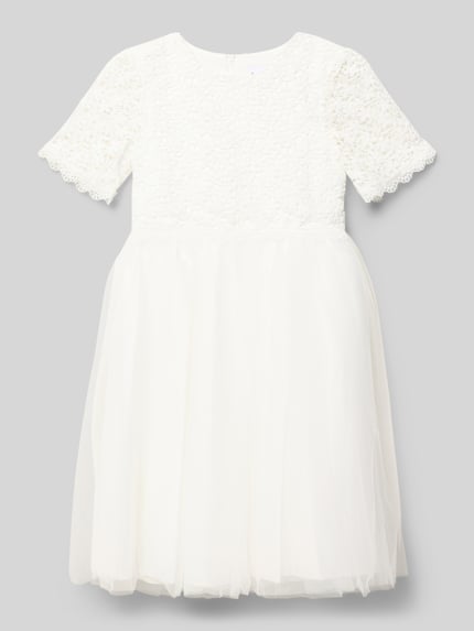 DANAMADE Knielanges Kleid mit Rundhalsausschnitt Ecru 1