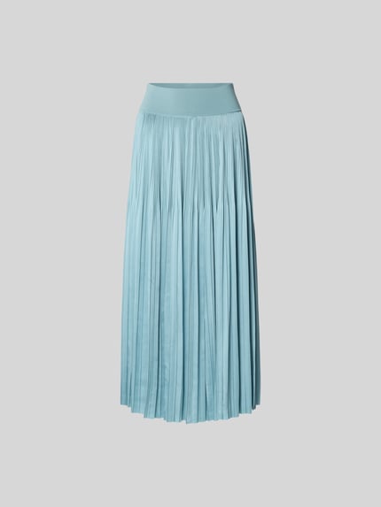 Productfoto, Faltenrock in Maxilänge van Joseph in lichtblauw, recht model, elastische tailleband, hoge taille, lengte 95 cm, taillewijdte 30 cm