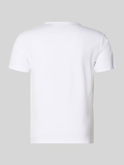 Produktfoto, Slim Fit T-Shirt Set aus Baumwoll-Mix im 3er-Pack von Tommy Hilfiger, weiß, kurzarm, unifarben, Rückansicht, Stretch-Material