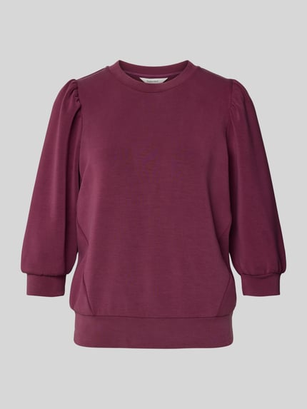Selected Bluza o kroju regular fit z mieszanki modalu model „TENNY” Śliwkowy 2