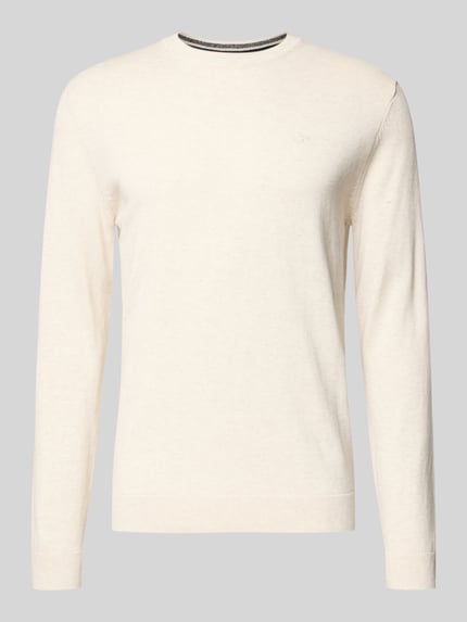 Tom Tailor Regular Fit Strickpullover aus reiner Baumwolle Beige 2
