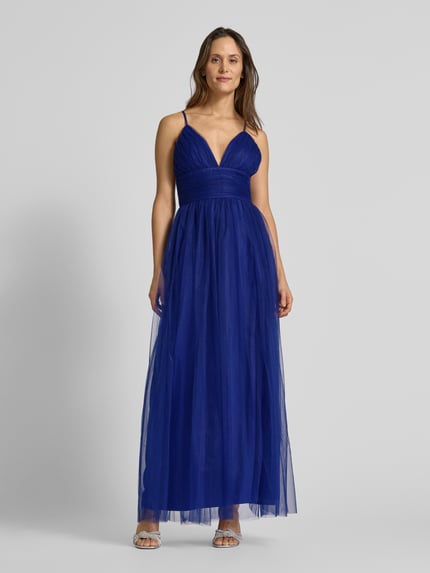 Lace & Beads Abendkleid mit tiefem V-Ausschnitt Royal 4