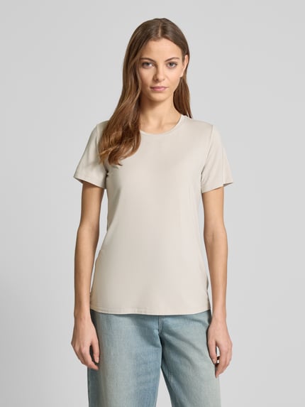 SCHIESSER T-shirt met geribde ronde hals Beige - 4