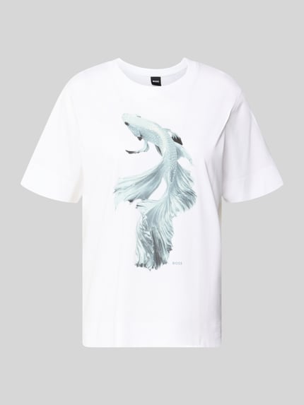 BOSS T-shirt z czystej bawełny o kroju regular fit model 'ELPHA' Biały 2