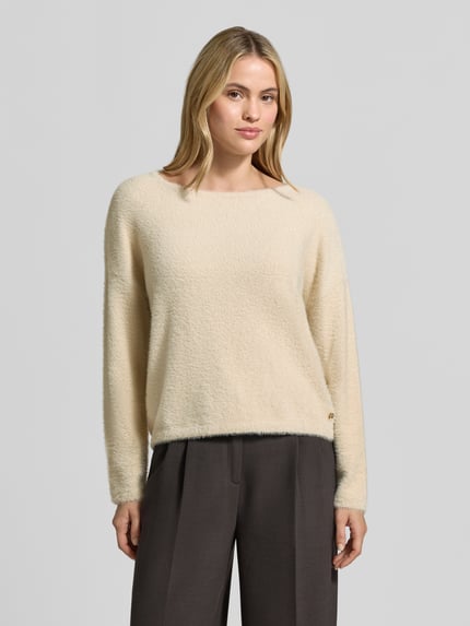 s.Oliver BLACK LABEL Regular fit pullover met viscose, Beige - 4