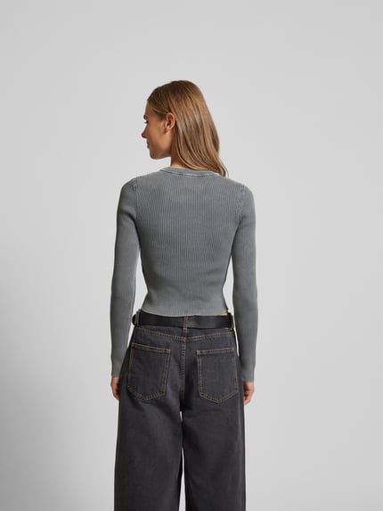 Diesel shirt met lange mouwen met labeldetail Lichtgrijs - 5