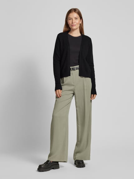 VILA Cardigan mit gerippten Abschlüssen Black 1