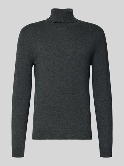 Casual Friday Rollkragenpullover mit Kaschmir-Anteil Dunkelgrau 2