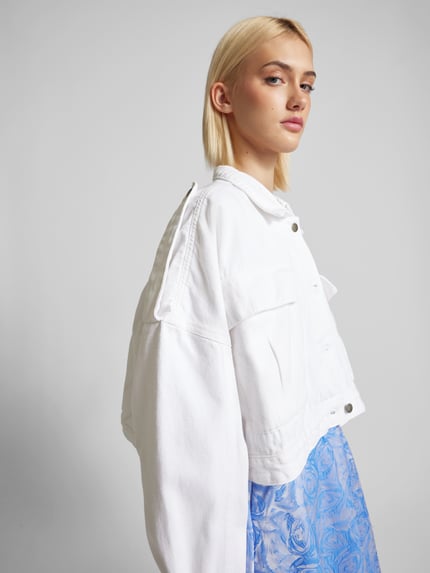 OH APRIL Kort jeansjack met borstzakken Wit - 3