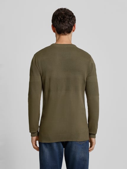 Lindbergh Gebreide pullover met ribboorden Leem - 5