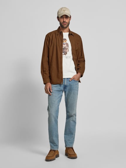 Polo Ralph Lauren Slim fit overhemdjack met kentkraag Middenbruin - 1