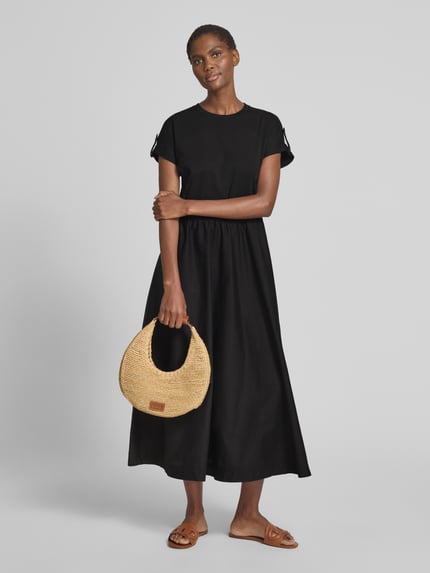 Tommy Hilfiger Fit-and-Flare Midi-Kleid mit goldfarbenen Knöpfen BLACK 1