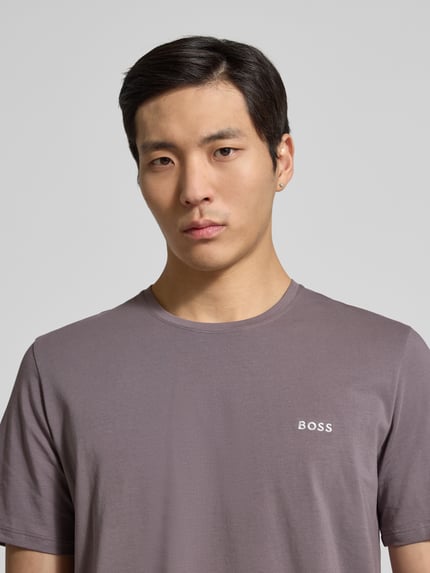 BOSS Regular Fit T-Shirt aus Baumwoll-Mix Taupe 3