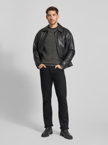 Tom Tailor Denim Relaxed Fit Strickpullover aus Baumwoll-Mix Anthrazit 1