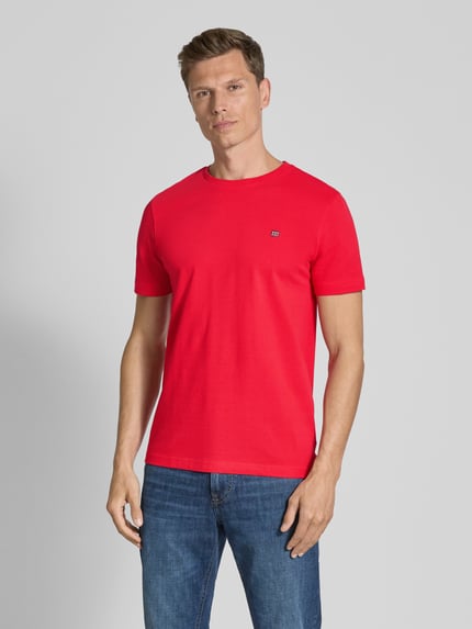 Christian Berg Men T-Shirt mit Label-Stitching Rot 4