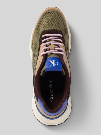 Calvin Klein Jeans Ledersneaker mit Label-Details Khaki 3