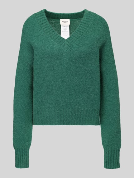 Weekend Max Mara Sweter w kroju regular fit z mieszanki wełny z alpaki model 'VISITA' Zielony 2