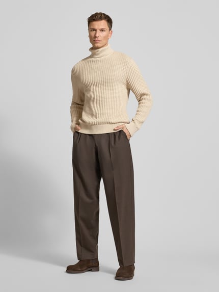 Selected Regular fit coltrui in wafelstructuur, model 'TOM' Offwhite - 1