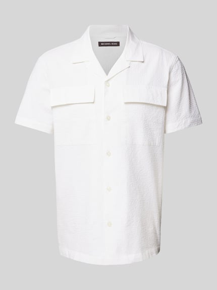 Michael Kors Relaxed Fit Freizeithemd mit Strukturmuster Weiss 2