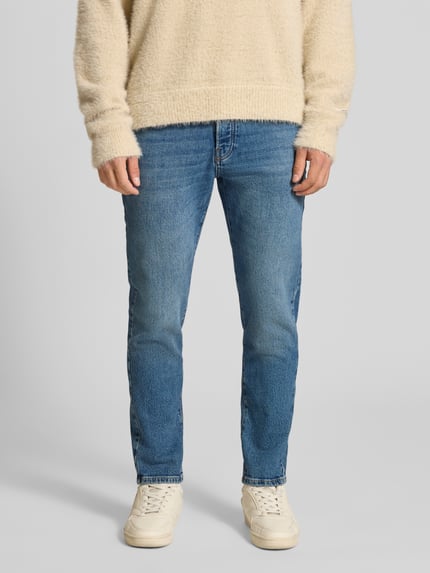 ONLY & SONS Tapered Fit Jeans aus Baumwoll-Mix Modell 'YOKE' Jeansblau 4