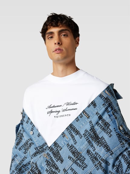 VETEMENTS Oversized T-Shirt mit Rundhalsausschnitt Weiss 3