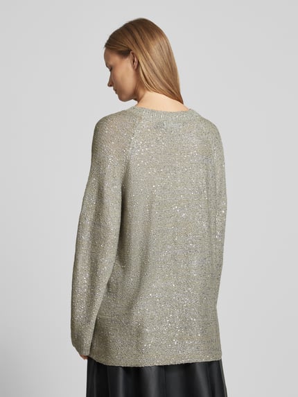 VERO MODA Regular fit gebreide pullover met pailletten, model 'LEILANI' Zilver gemêleerd - 5
