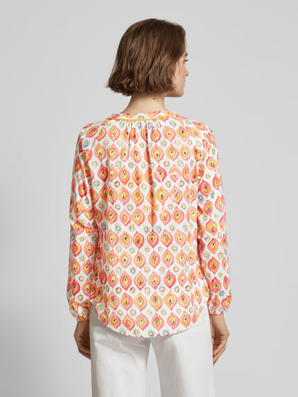 Emily Van den Bergh Blusenshirt mit Schlüsselloch-Ausschnitt Orange 5