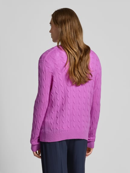 Polo Ralph Lauren Sweter wełniany z mieszanki wełny lana i kaszmiru Fioletowy 5