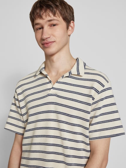 ONLY & SONS Regular Fit Poloshirt mit Strukturmuster Modell 'IAN' Offwhite 3