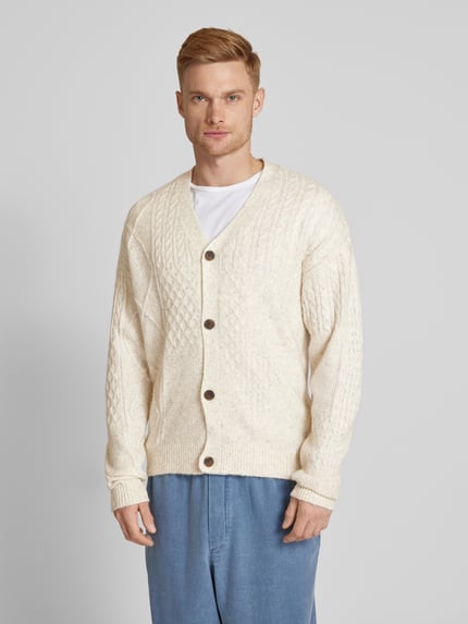 JACK & JONES Premium Gebreid jack met kabelpatroon, model 'MARKUS' Offwhite - 4