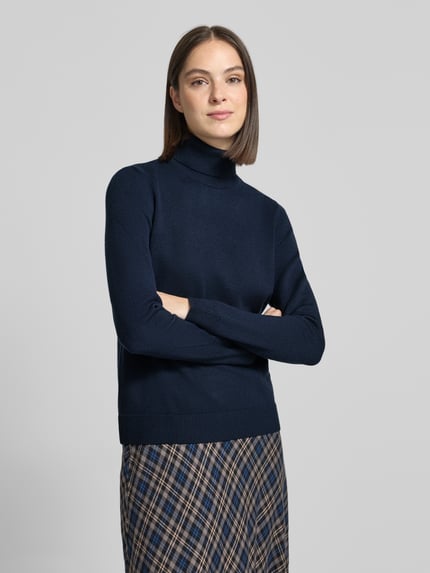 Betty Barclay Regular Fit Rollkragenpullover aus Viskose-Mix Marine 4