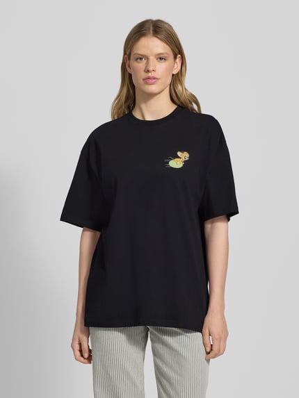 REVIEW Oversized T-Shirt mit Motiv-Print Black 4