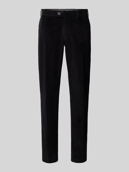 Hiltl Regular fit corduroy broek van katoenmix Zwart - 2
