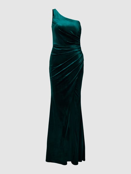 LUXUAR FASHION Abendkleid mit One-Shoulder-Träger Gruen 2