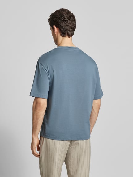 Selected T-shirt o kroju relaxed fit z czystej bawełny Model 'RELEXASPEN' Szaroniebieski 5