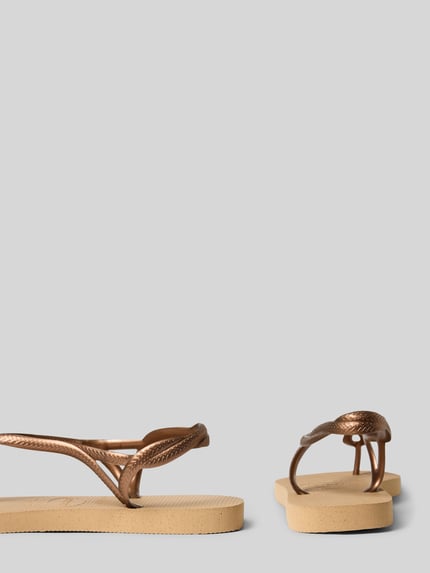 Productfoto, sandalen met logodetail, afgeronde pasvorm, model 'Luna', open hiel, hakhoogte maat 39/40: 1 cm, Havaianas sandalen