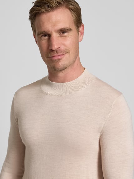 Selected Regular fit gebreide pullover van zuivere merinowol, model 'TRAY' Offwhite - 3