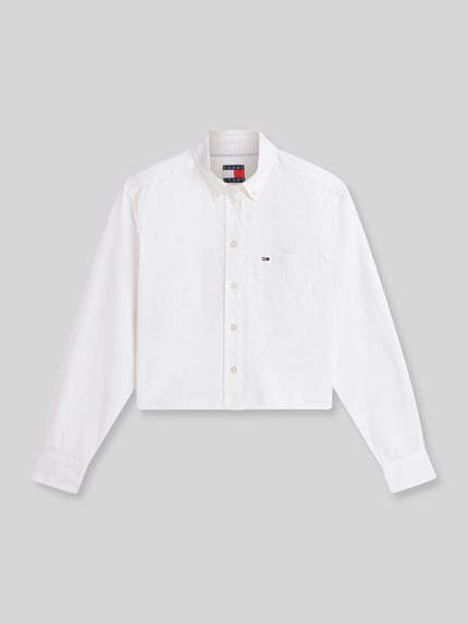 Tommy Jeans Relaxed Fit Hemdbluse aus reiner Baumwolle Weiss 2