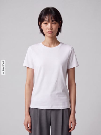 Tom Tailor Regular Fit T-Shirt aus reiner Baumwolle Modell 'LOS' Weiss 4