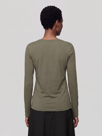 s.Oliver RED LABEL Longsleeve mit Rollsaum-Details Lind 5