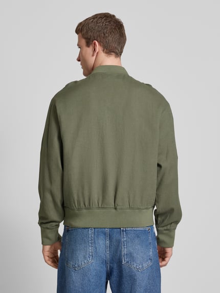 JACK & JONES Bomberjack van linnen met paspelzakken, model 'ARIO' Donkergroen - 5