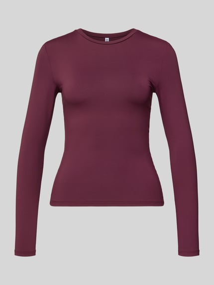 Slim Fit Langarmshirt mit Rundhalsausschnitt Modell 'LULA' Shop The Look MANNEQUINE