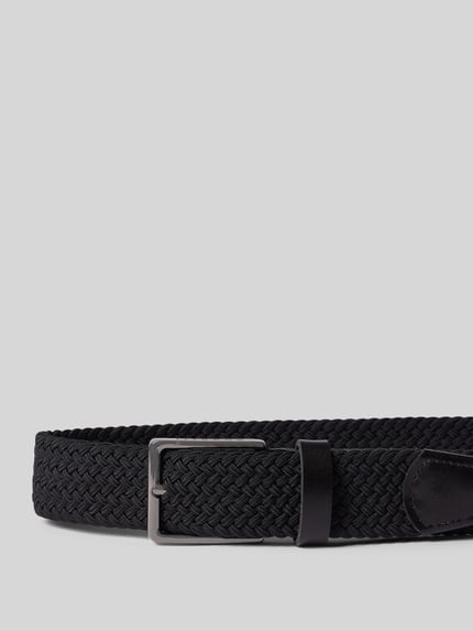 Productfoto, Stoffgürtel mit Zopfmuster van bugatti voor Heren, klassiek pasvorm, kabelpatroon, doornsluiting in metallic, riemlus, breedte bij maat 90: 3 cm